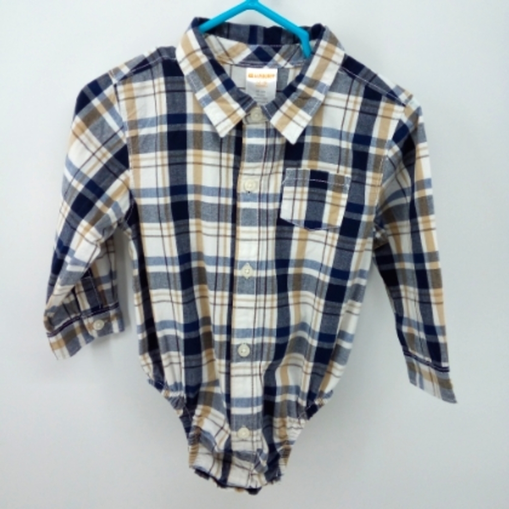 Gymboree 12-18 Months Plaid Shirt One Piece 100% Cotton Baby Boy 2017 Holiday